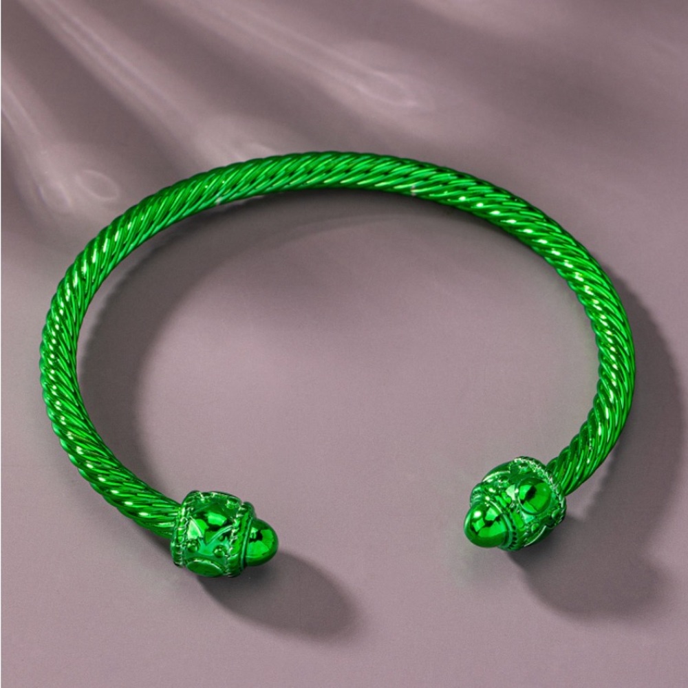 Spiral textured metal cuff bracelet